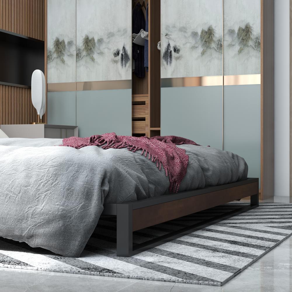 Milano Decor Sorrento Metal And Wood Bed Base Single