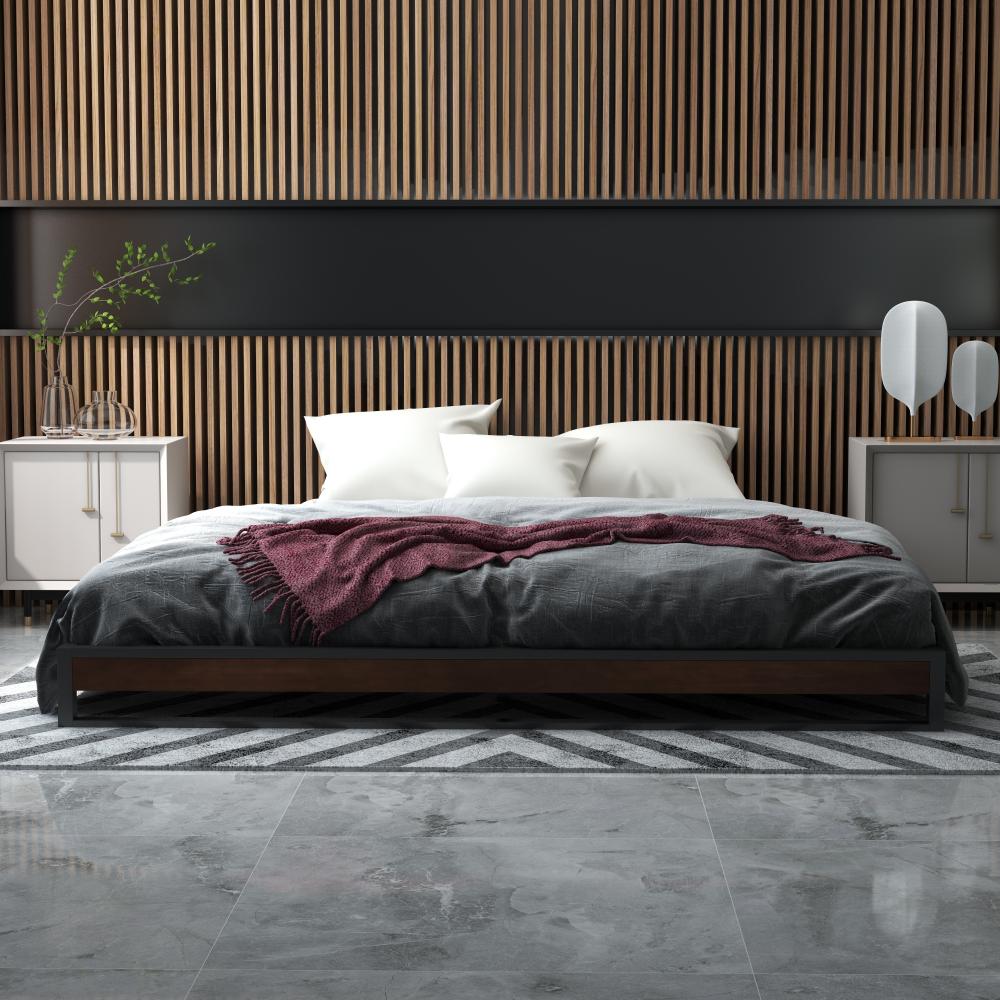 Milano Decor Sorrento Metal And Wood Bed Base Single