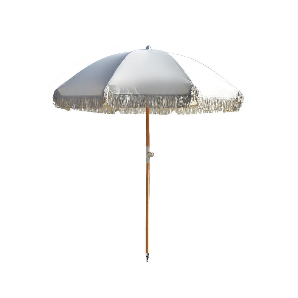 Havana Outdoors Fringed Beach Umbrella Portable 2 Metre Natural