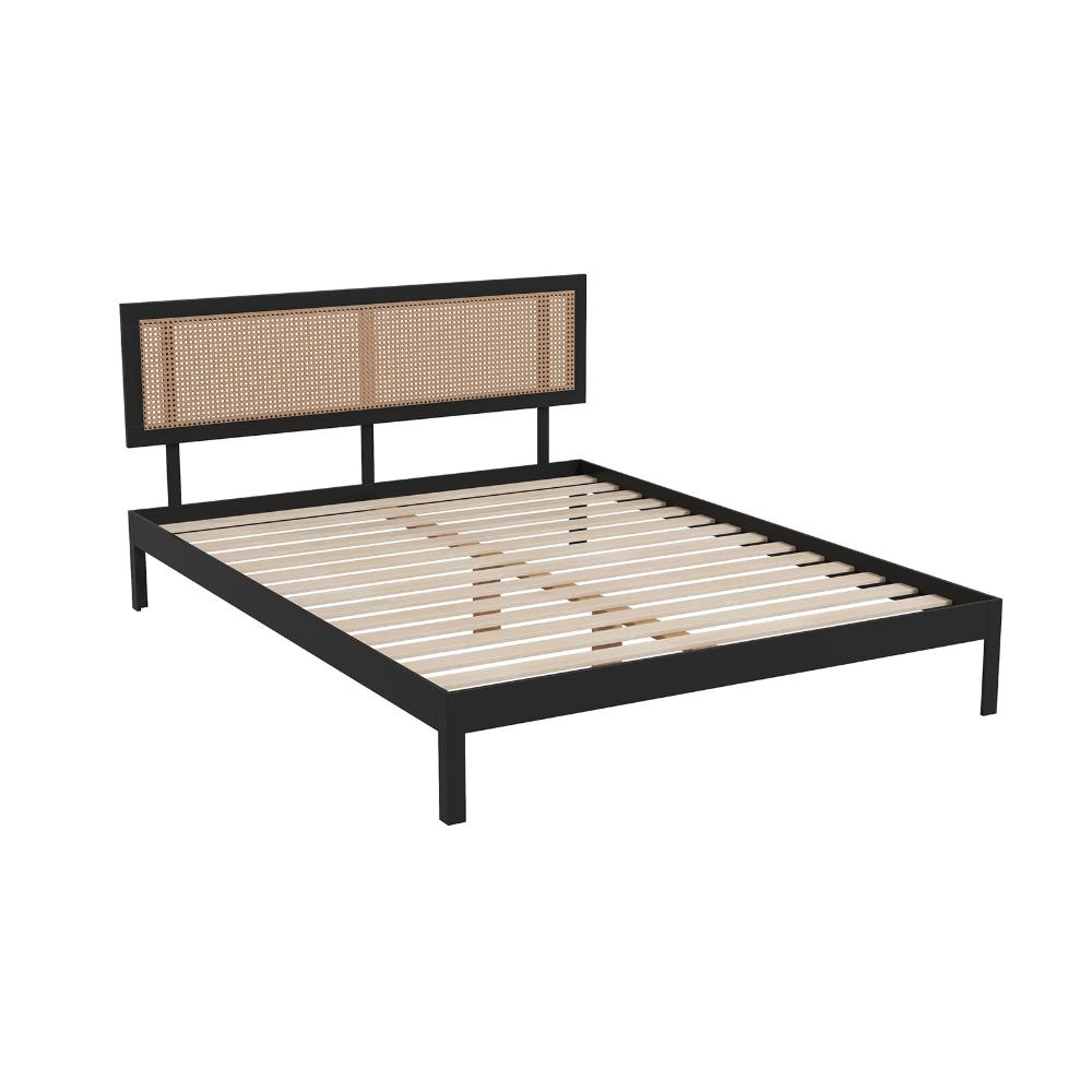 Tulum Rattan Bed Head With Solid Wooden Frame King - House