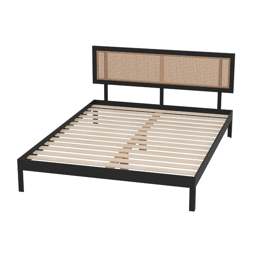 Casa Decor Tulum Rattan Bed Head With Solid Wooden Frame King