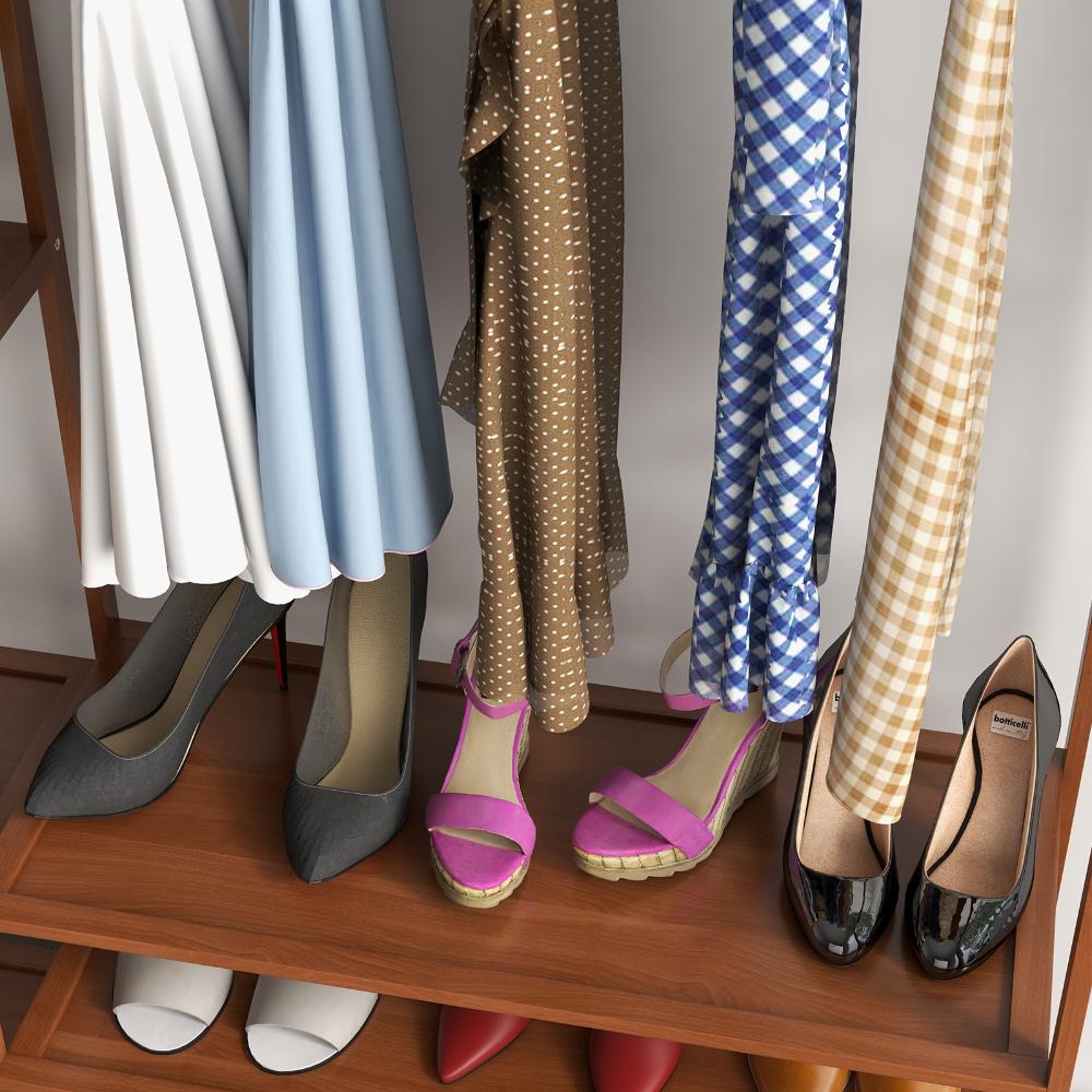 Milano Decor Multifunctional Bamboo Clothes Rack Brown