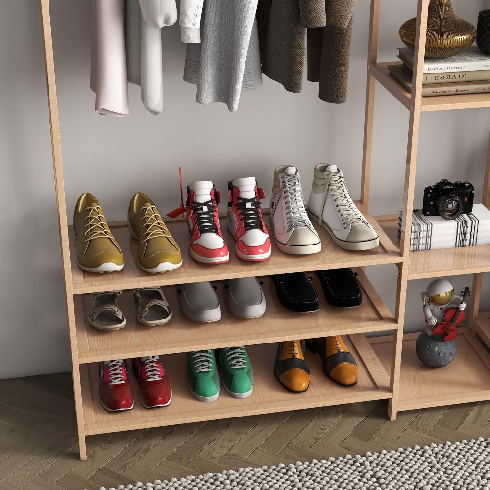 Milano Decor Multi Functional Bamboo Clothes Rack Oak