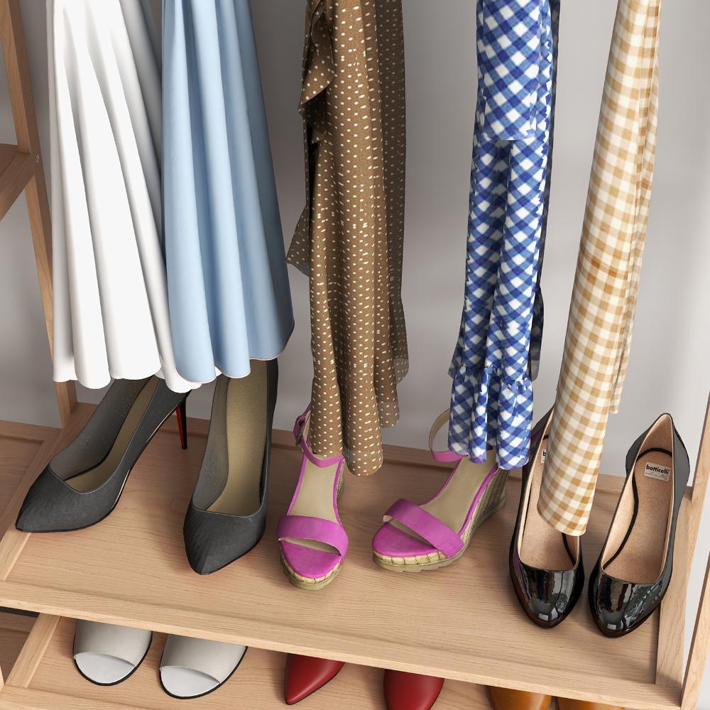 Milano Decor Multi Functional Bamboo Clothes Rack Oak