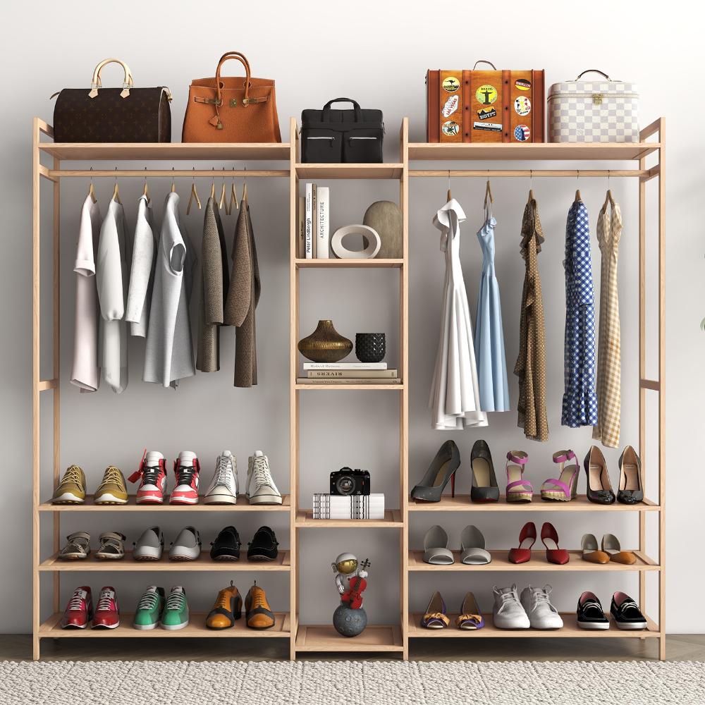 Milano Decor Multi Functional Bamboo Clothes Rack Oak
