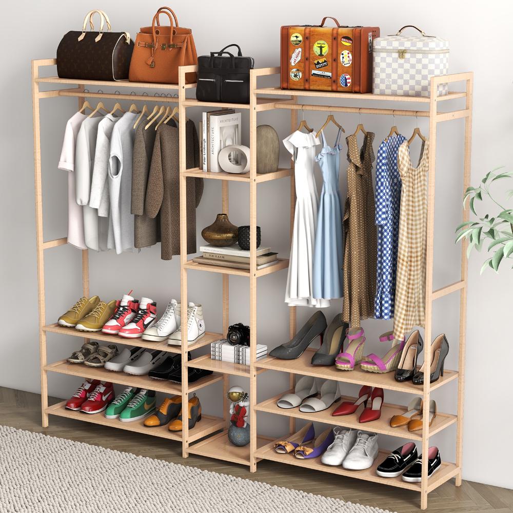 Milano Decor Multi Functional Bamboo Clothes Rack Oak