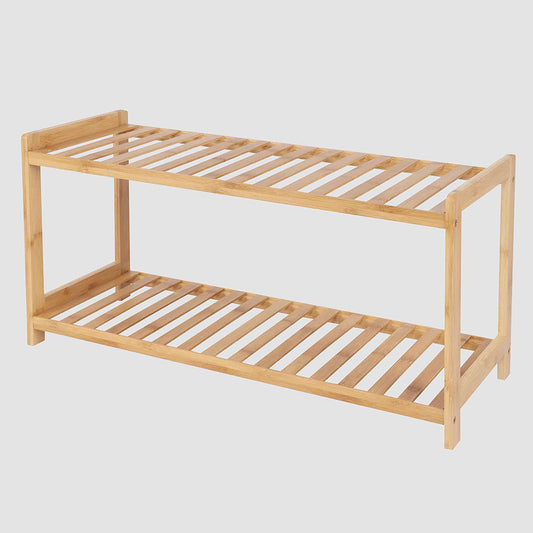 Casa Decor 2 Tier Bamboo Shoe Stool Oak