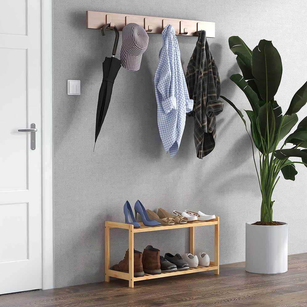 Casa Decor 2 Tier Bamboo Shoe Stool Oak