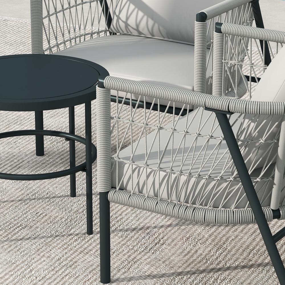 Arcadia Furniture Reims 3 Piece Patio Outdoor Weather Resistant Set Grey