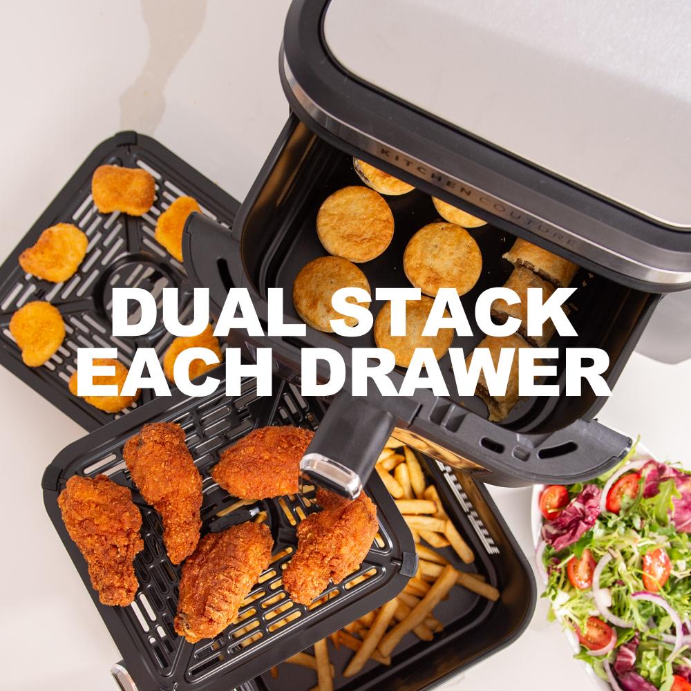 Kitchen Couture Clear View Vertex Dual Drawer Air Fryer 11L