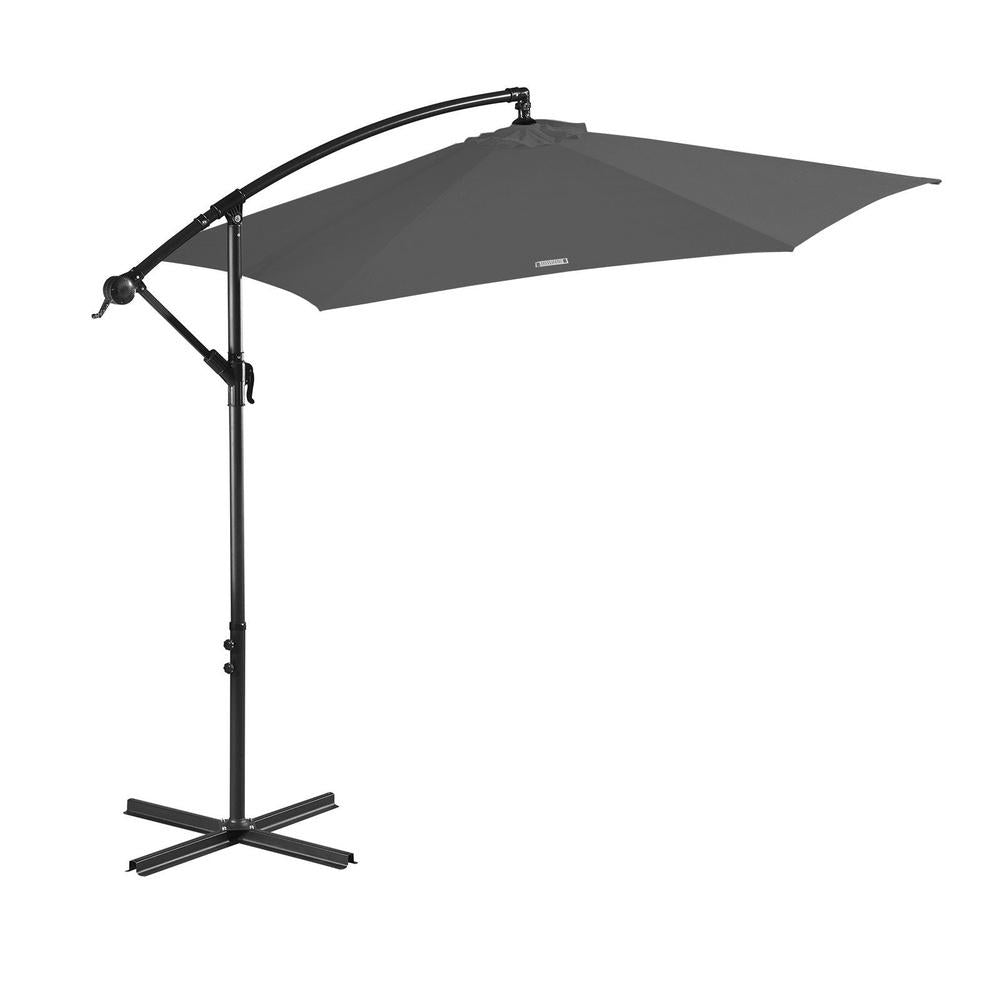 Milano Decor 3m Outdoor Umbrella Cantilever with Protective Cover Charcoal