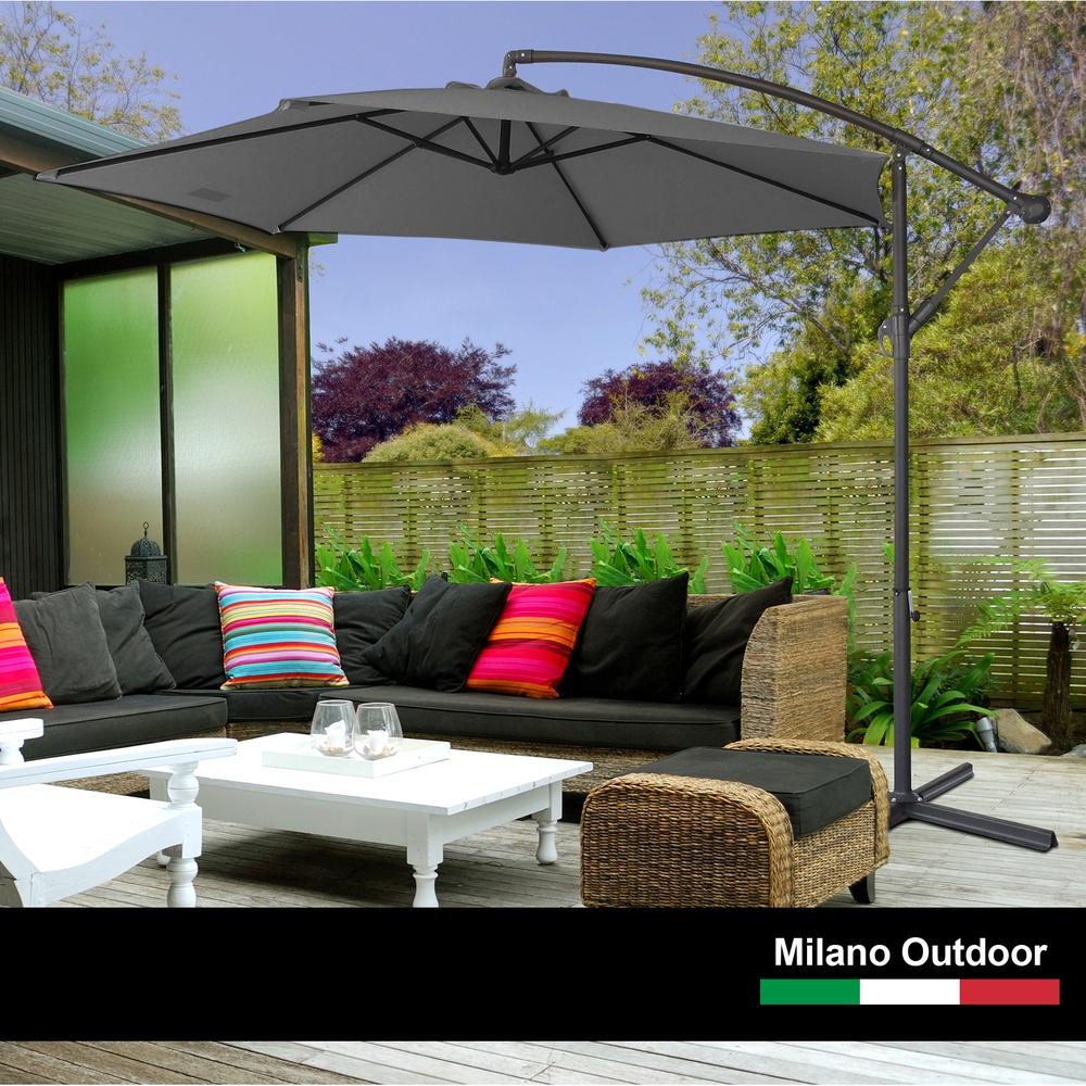 Milano Decor 3m Outdoor Umbrella Cantilever with Protective Cover Charcoal