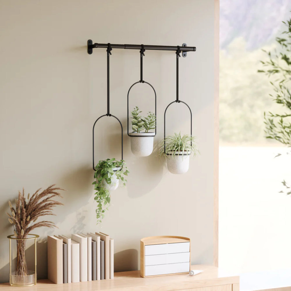 Umbra Triflora Hanging Planter White/Black