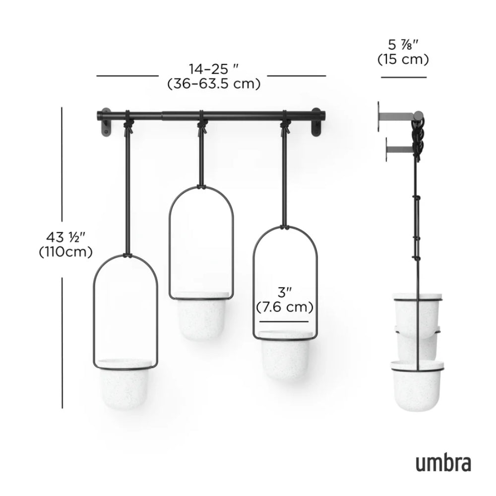 Umbra Triflora Hanging Planter White/Black