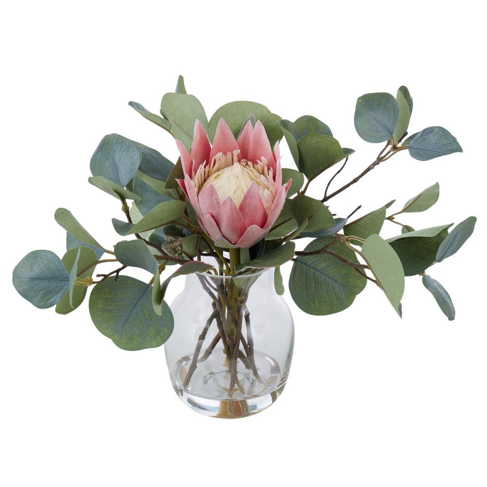 Rogue Protea Eucalyptus Mix-Adina Vase