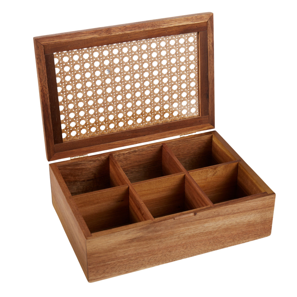 Amalfi Acacia & Rattan Tea Box