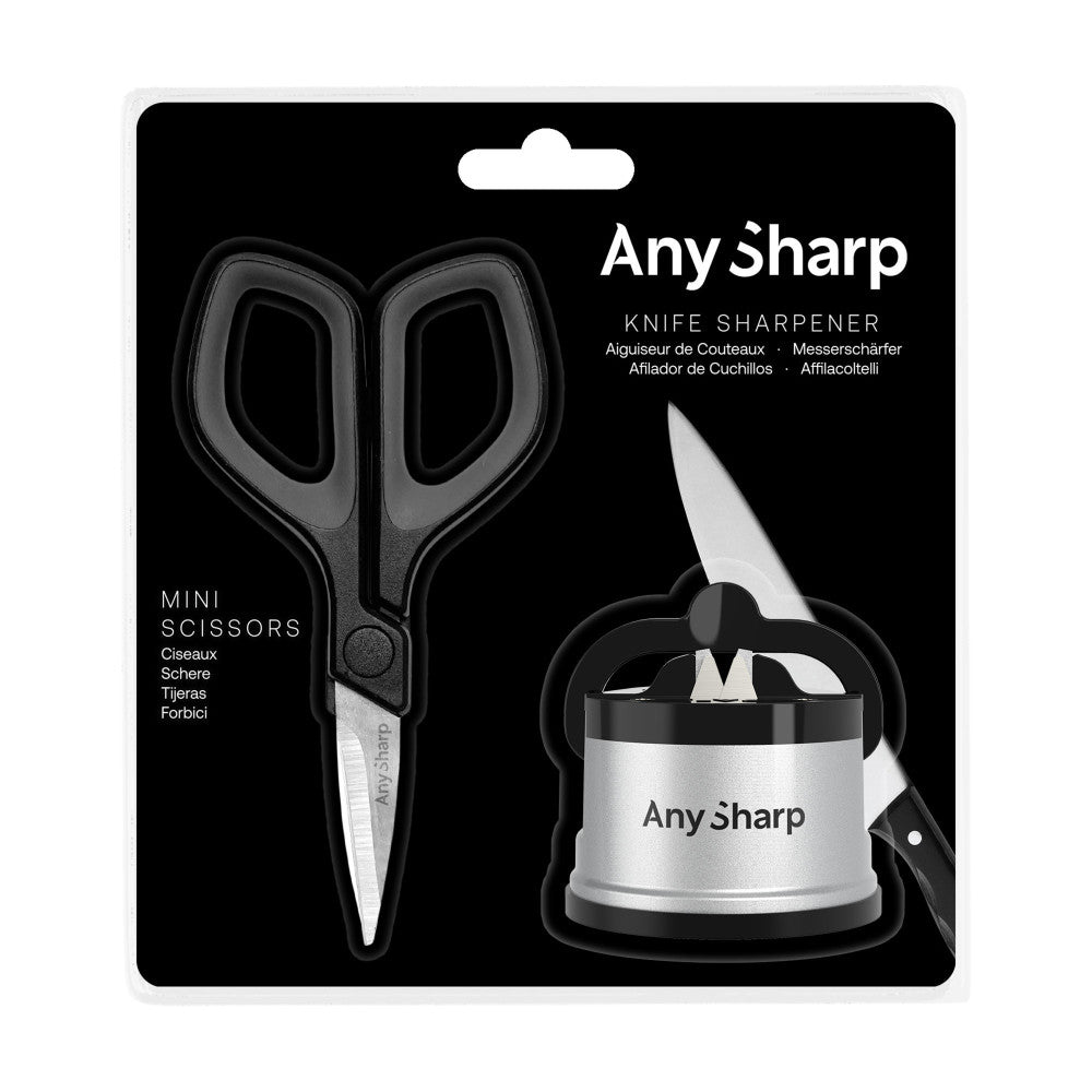 AnySharp Silver Sharpener & Mini Scissors Set