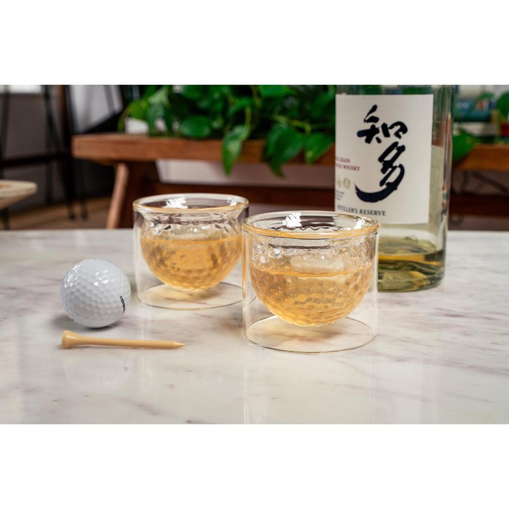 Kikkerland Set of 2 Golf Ball Glasses