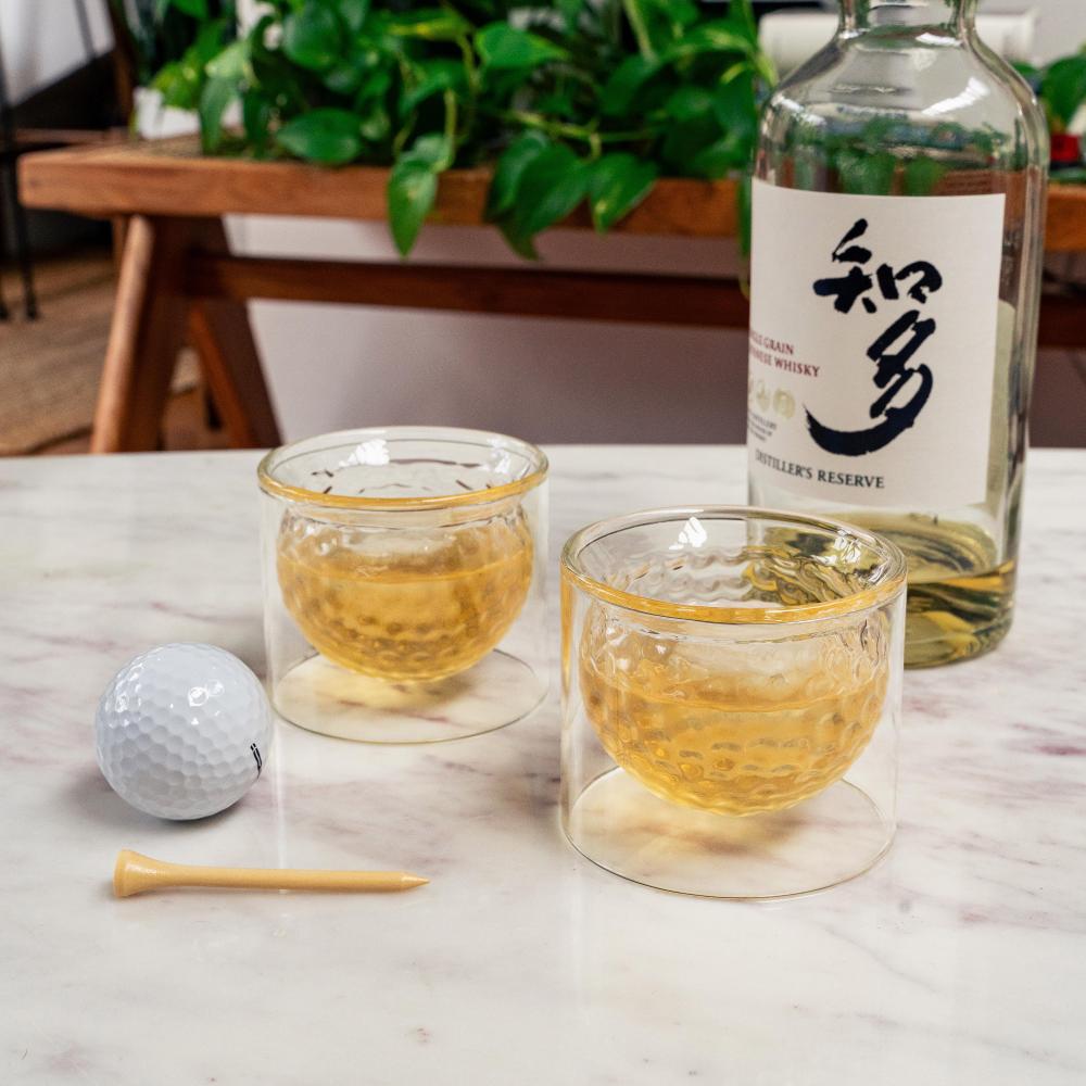 Kikkerland Set of 2 Golf Ball Glasses