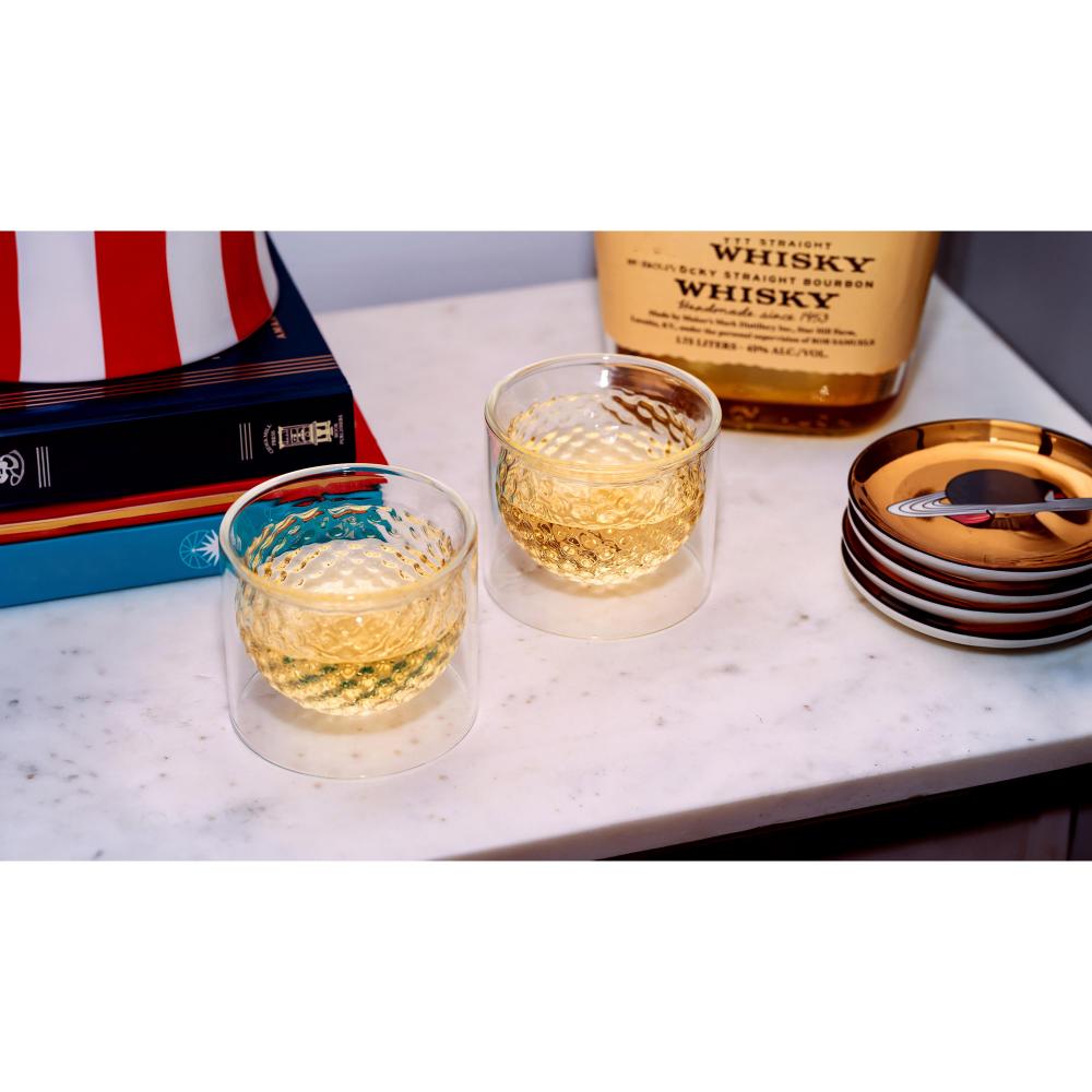 Kikkerland Set of 2 Golf Ball Glasses
