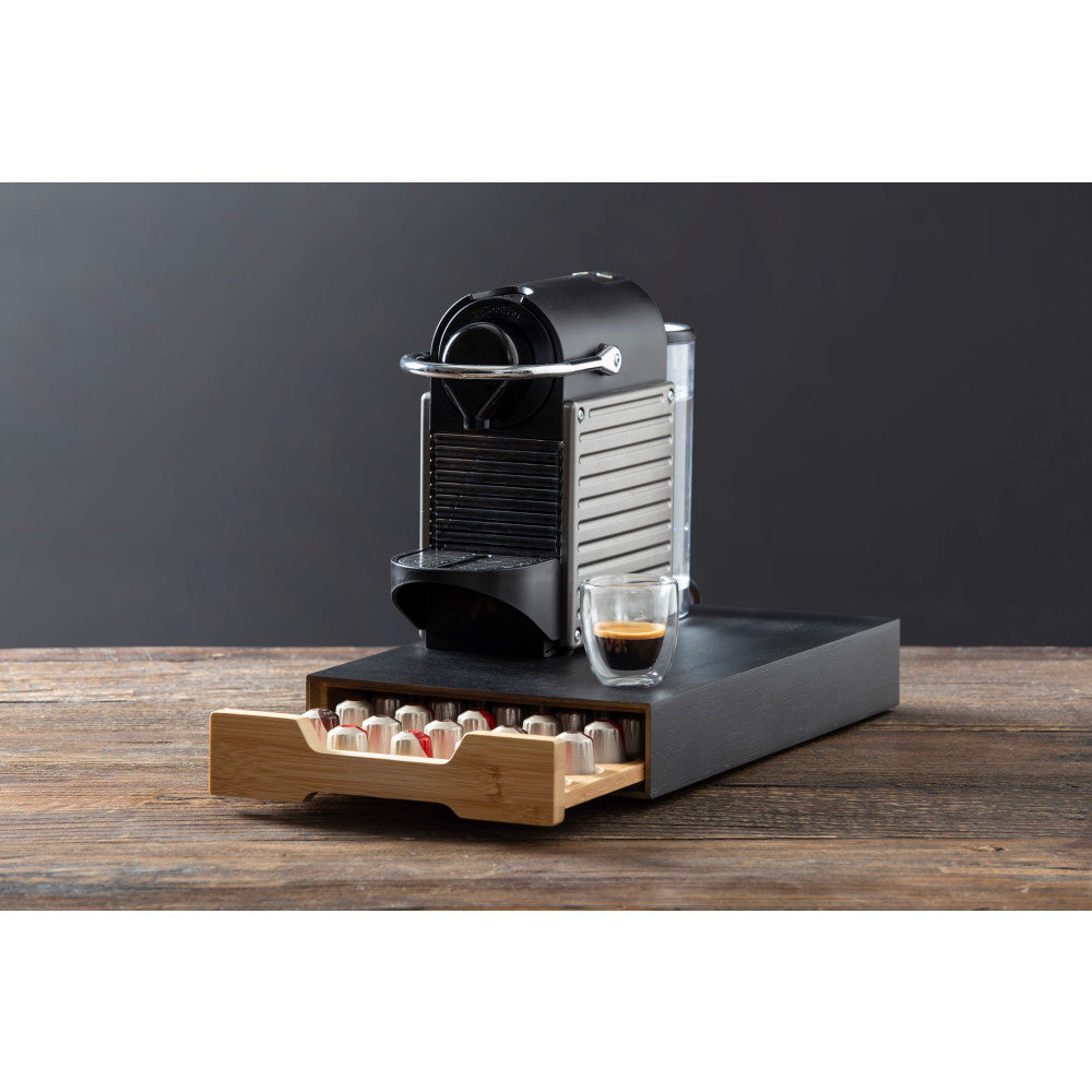 Leaf & Bean Bamboo Coffee Machine Board With Capsule Drawer