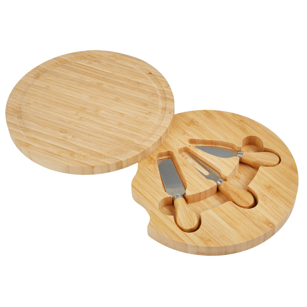 Davis & Waddell Bamboo Cheese Board With Set of 3 Knives