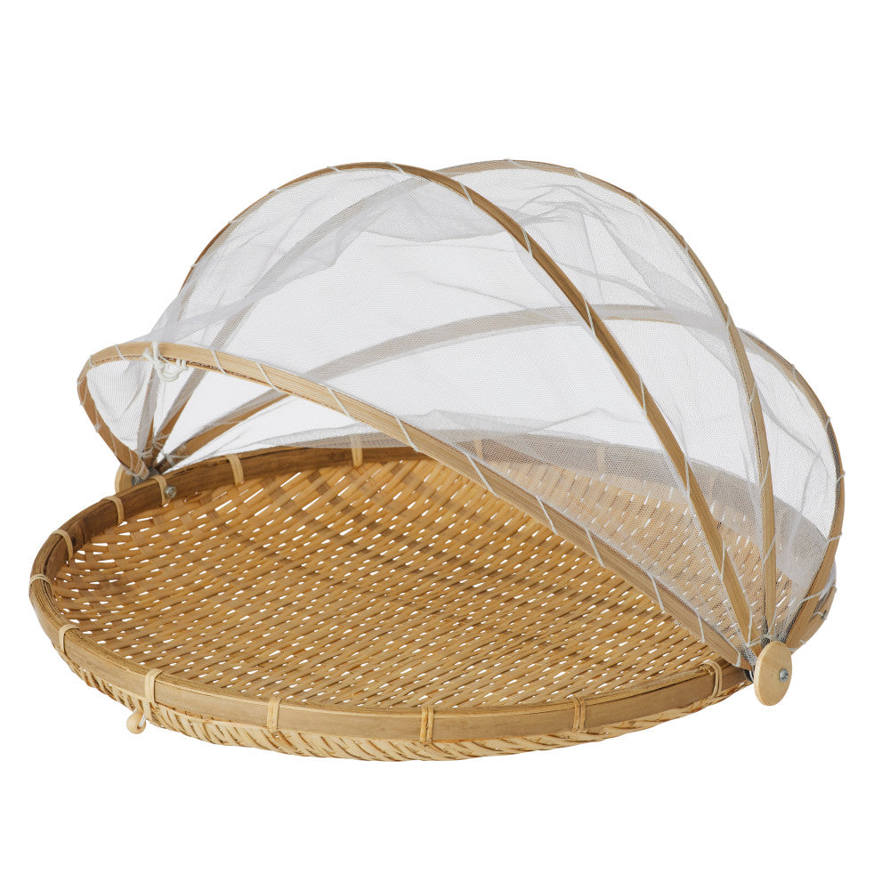 Davis & Waddell Collapsible Mesh Food Cover With Bamboo Tray