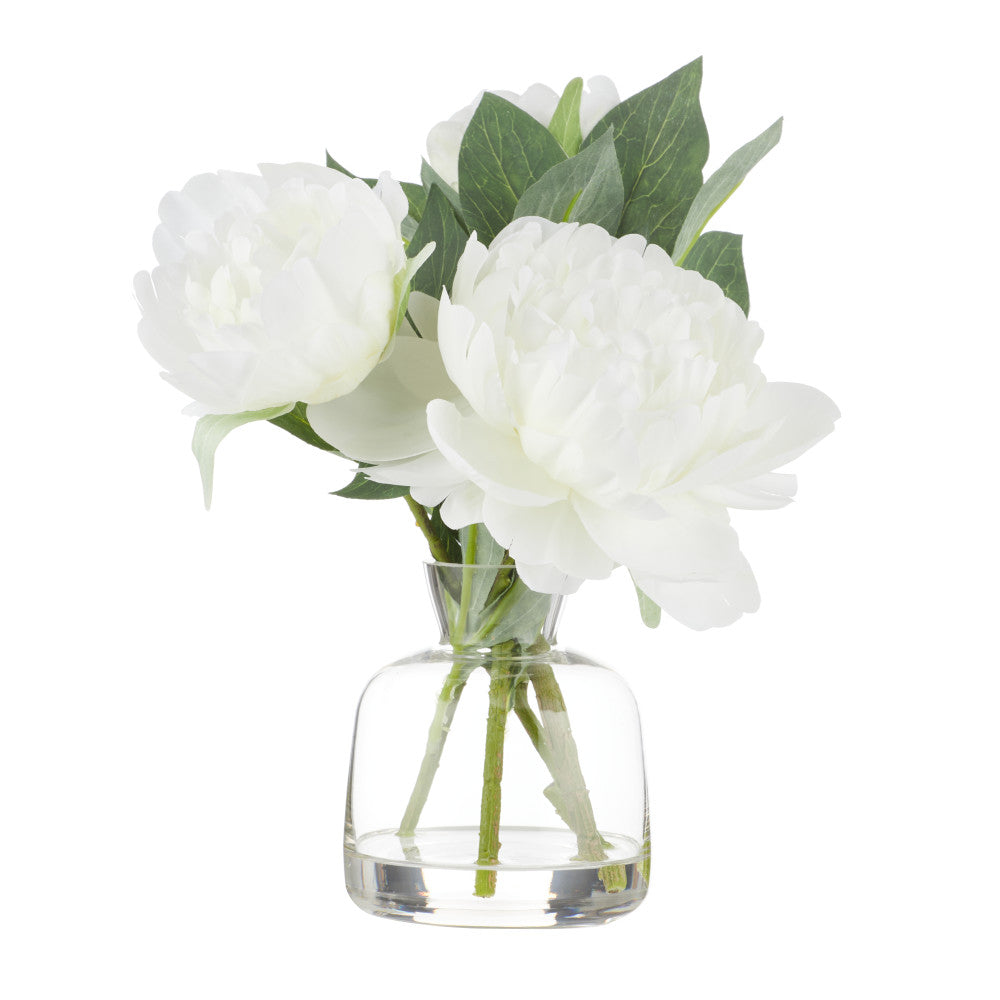 Rogue Peony Stem-Clear Glass Vase