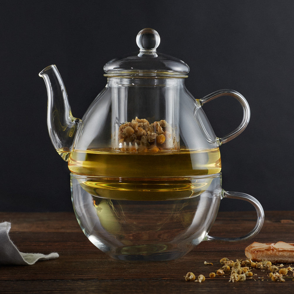 Leaf & Bean Frankie Tea For One Glass Teapot & Tea Cup 650ml