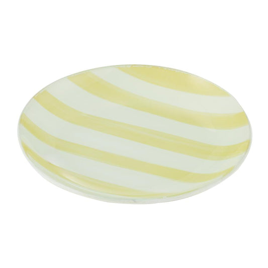 Emporium Lulu Glass Stripe Plate Yellow at House