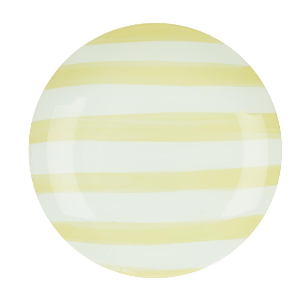 Emporium Lulu Glass Stripe Plate Yellow at House