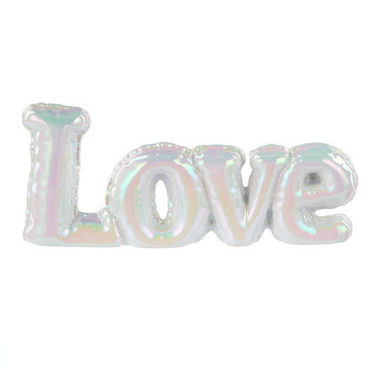 Emporium Love Balloon Sculpture white iridescent at House
