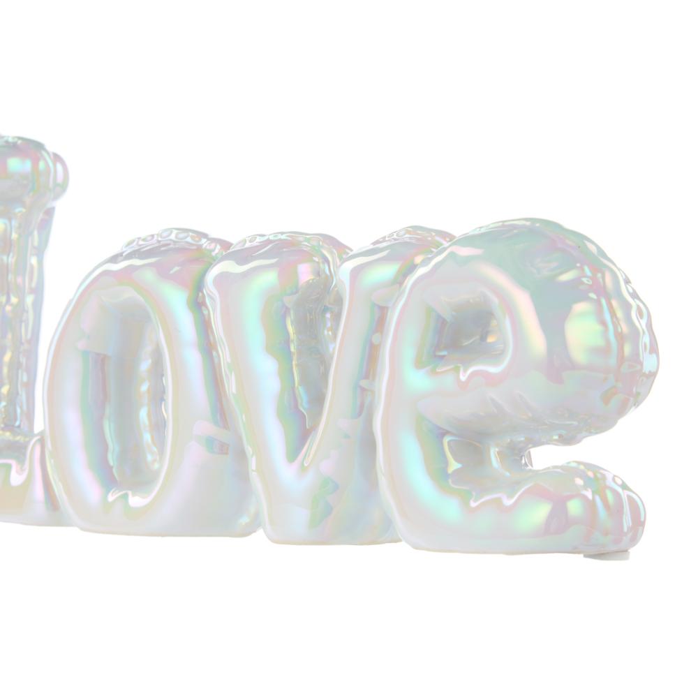 Emporium Love Balloon Sculpture white iridescent at House