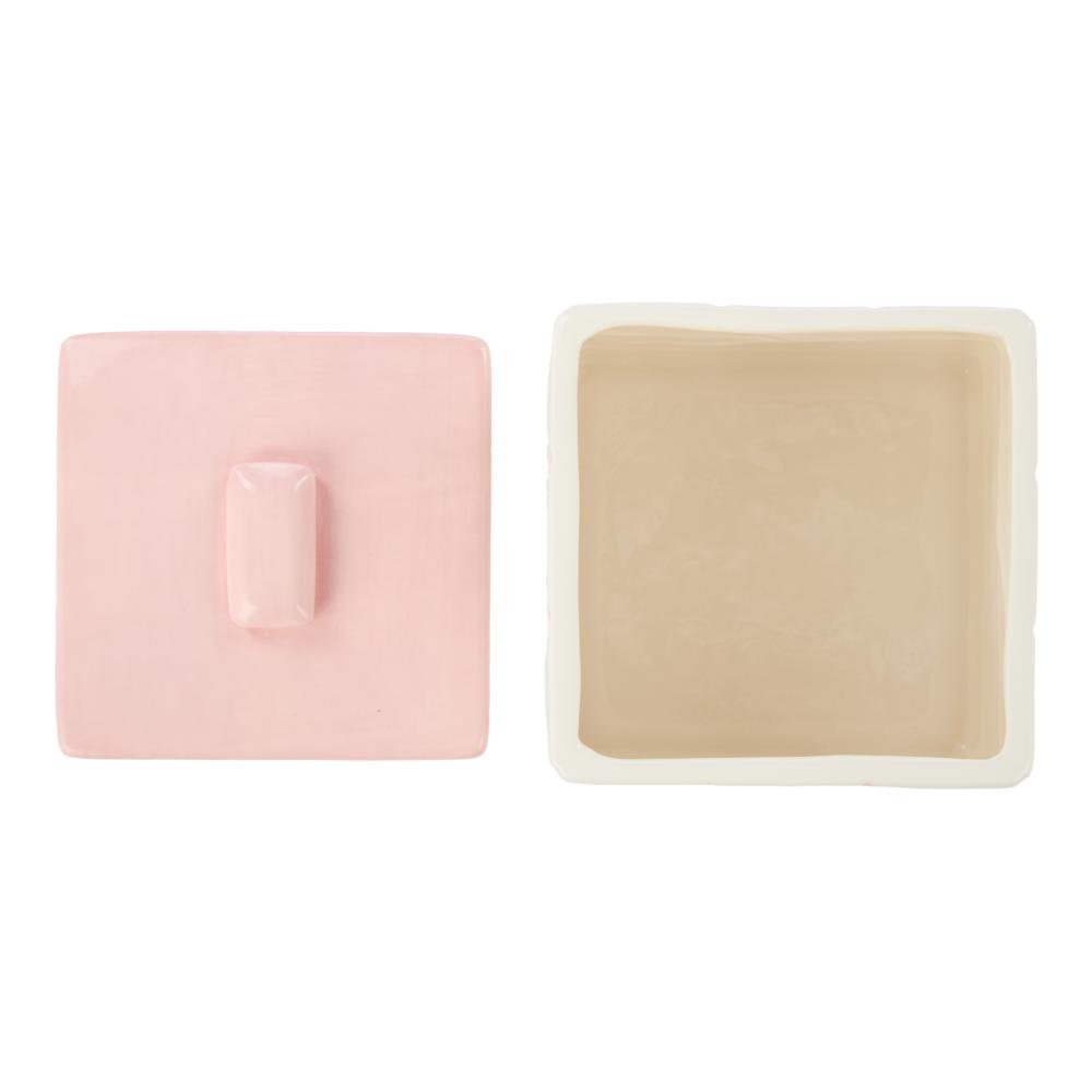 Emporium Lulu Collection Ceramic Box Pink Grid at House