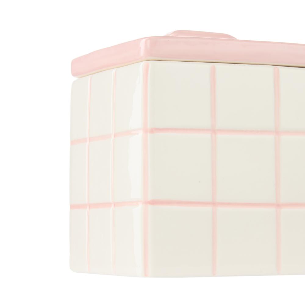 Emporium Lulu Collection Ceramic Box Pink Grid at House