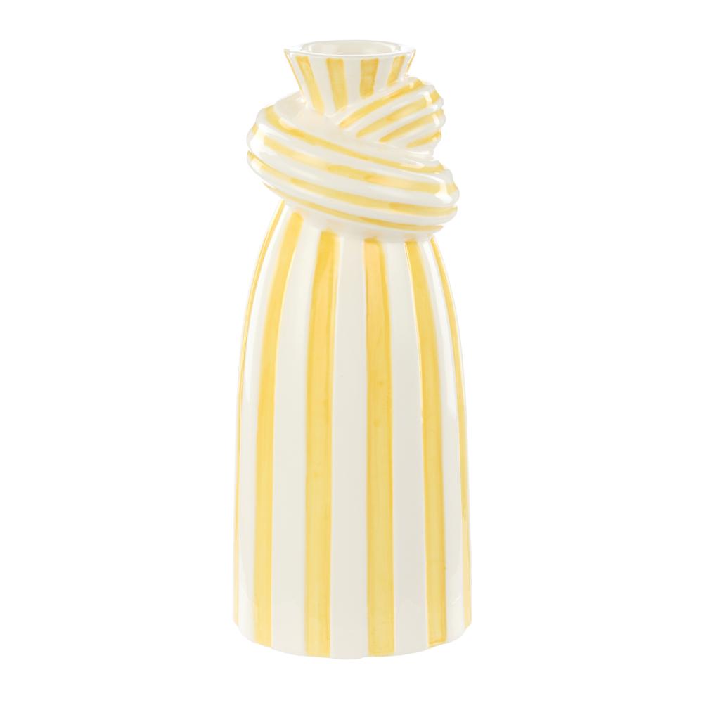 Emporium Lulu Collection Twist Stripe Vase in yellow at House