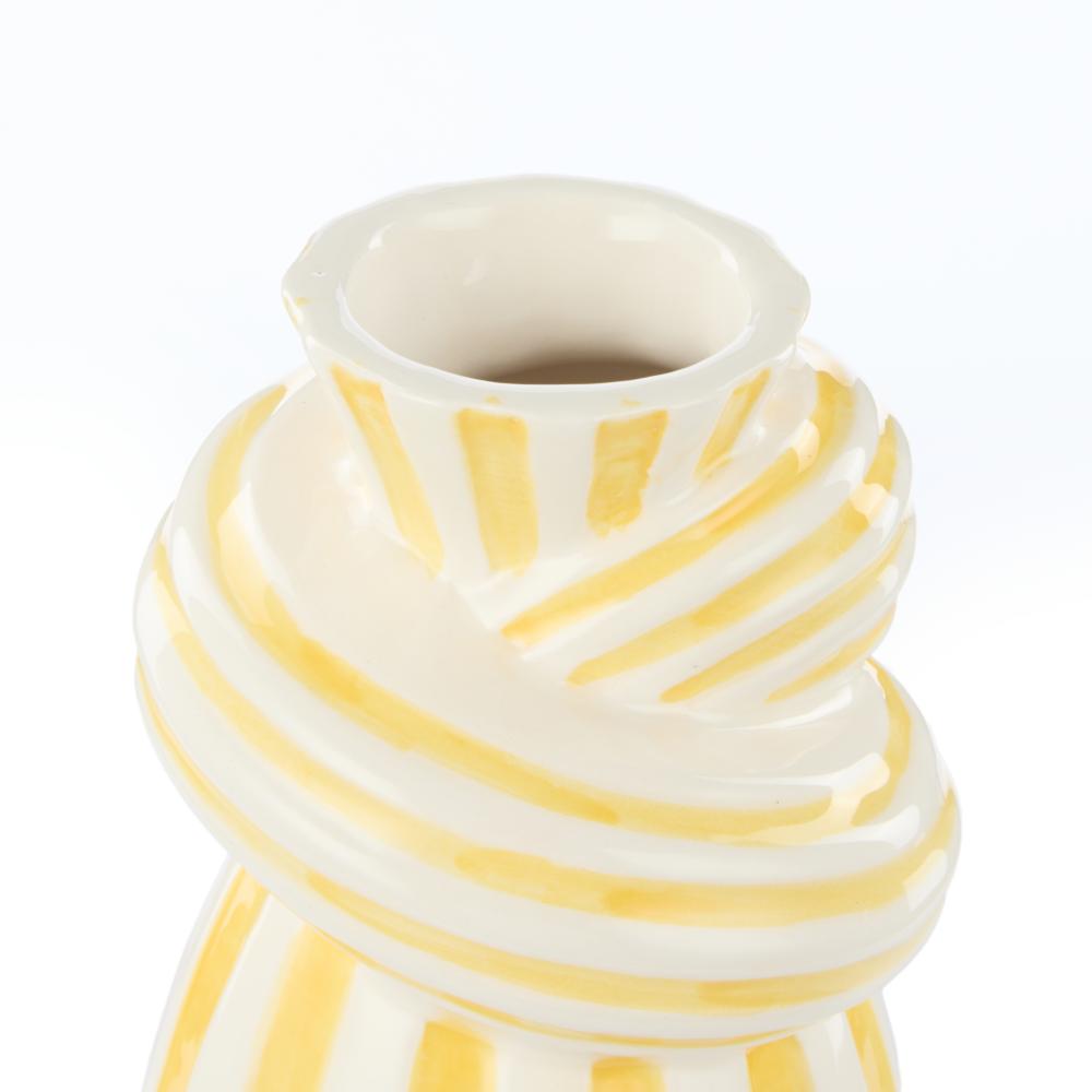 Emporium Lulu Collection Twist Stripe Vase in yellow at House