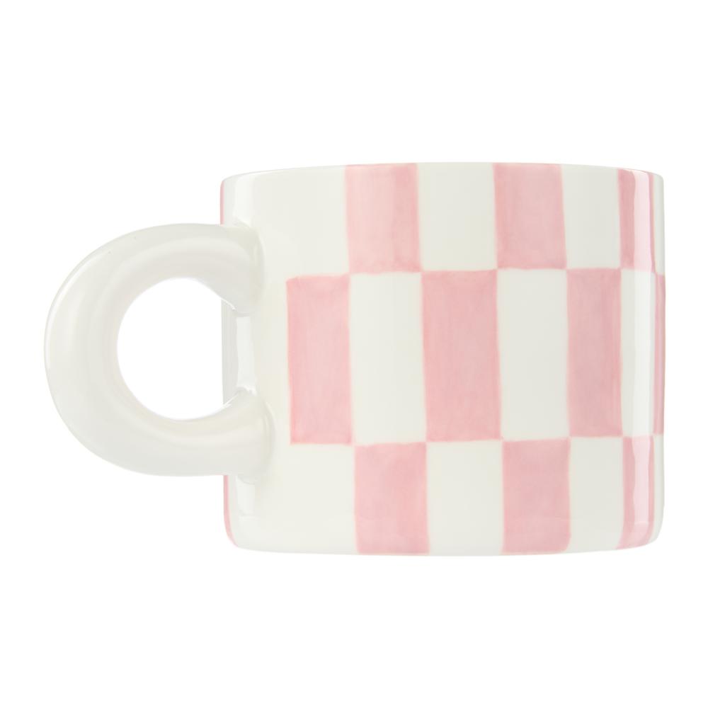 Emporium Check Mug & Plate Set Pink and Green at House