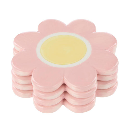 Emporium Set of 4 Posey Flower Coasters pink at House