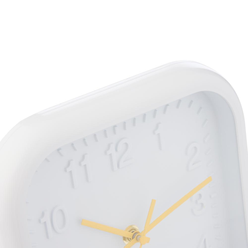 Emporium Nico Mini Wall Clock Square White with yellow dials at House