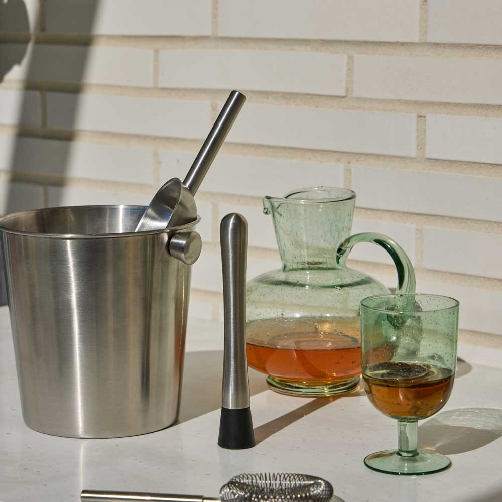 Davis & Waddell Brooklyn Stainless Steel Ice Bucket & 3 Piece Barware Set