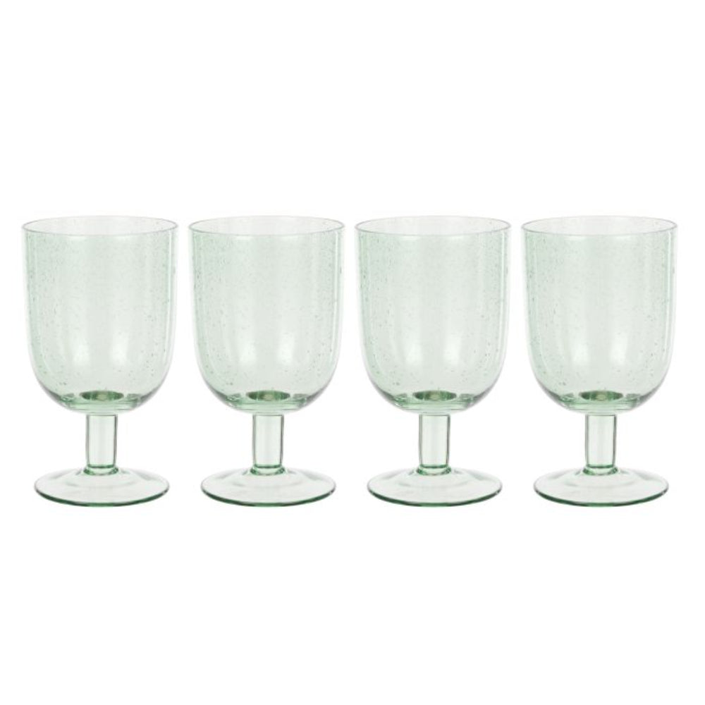 Davis & Waddell Saltara Set Of 4 Bubble Glass Goblets 330ml