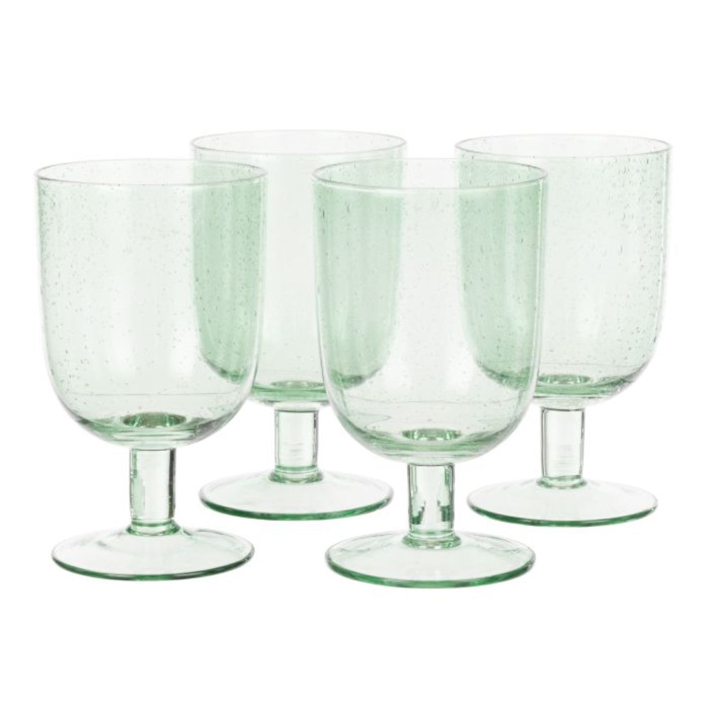 Davis & Waddell Saltara Set Of 4 Bubble Glass Goblets 330ml