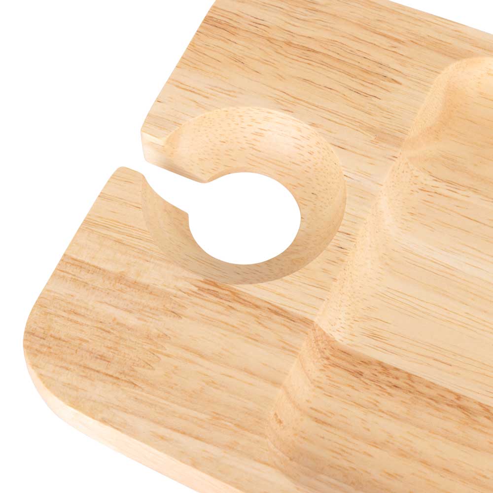 Davis & Waddell Cantina Rubber Wood Serving Board With Wine Glass Holder