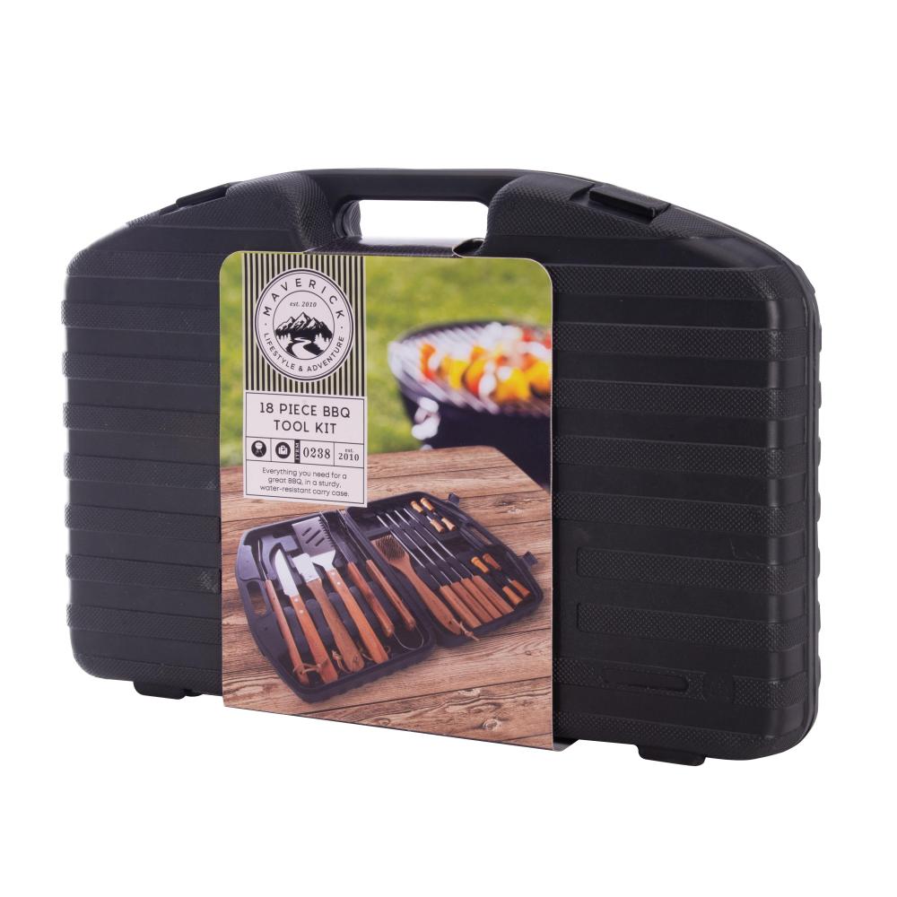 Maverick 18 Piece Bbq Tool Kit With Hard Shell Case