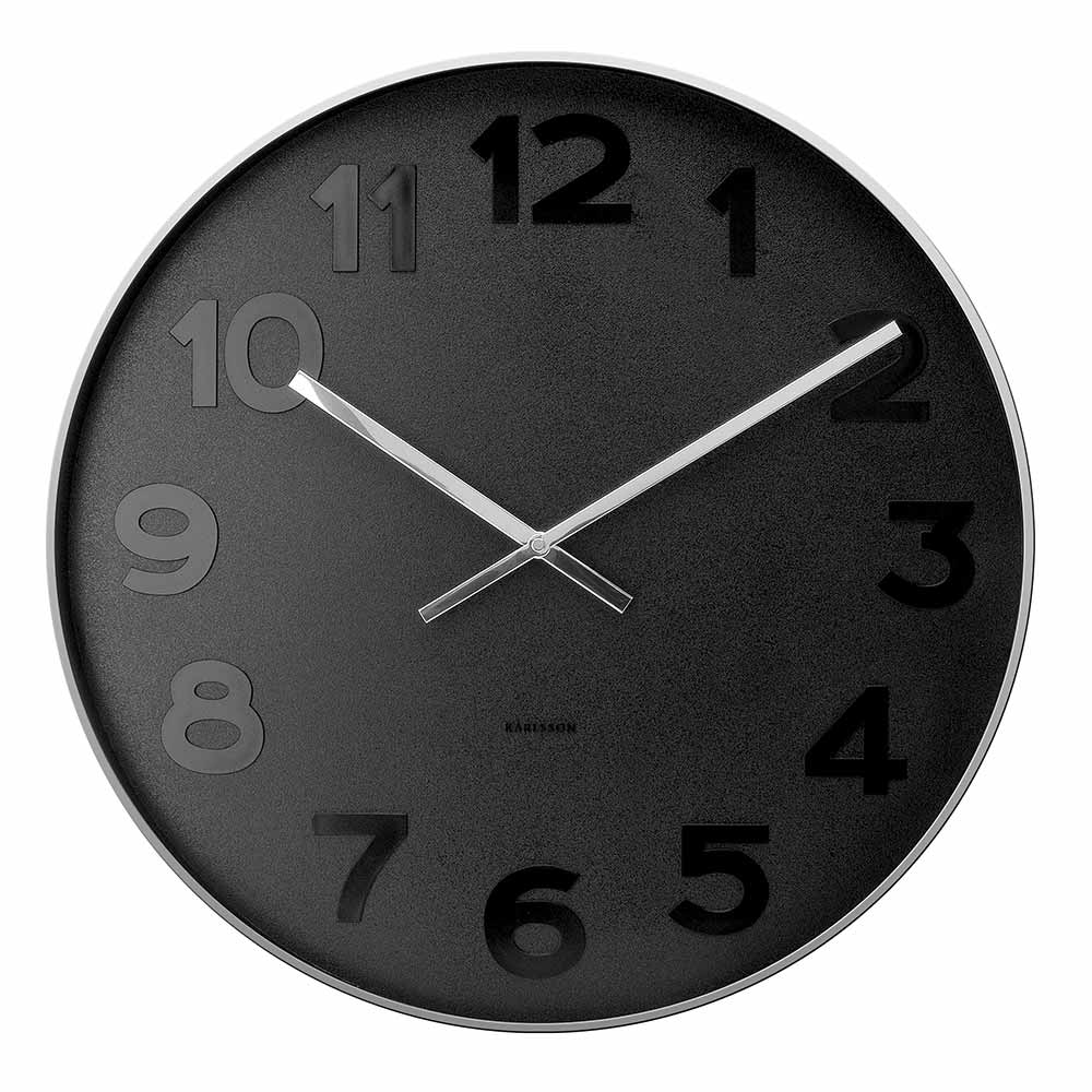 Karlsson Mr Black Wall Clock Modern Black Clock at House
