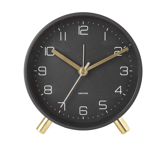 Karlsson Lofty Alarm Clock Black with gold detail at House