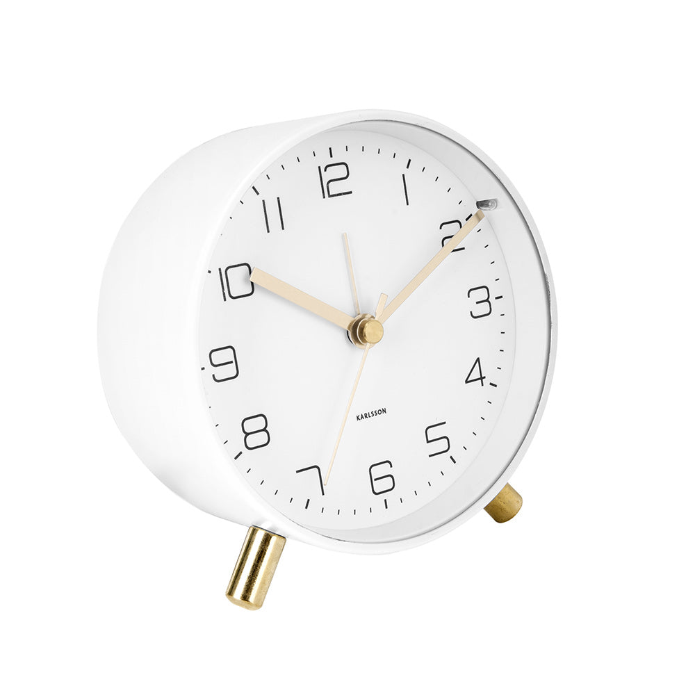 Karlsson Lofty Alarm Clock White with gold detail at House
