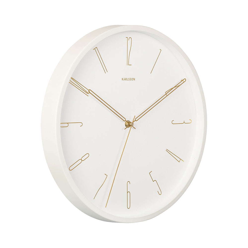 Karlsson Belle Numbers Wall Clock White with gold numbers at House