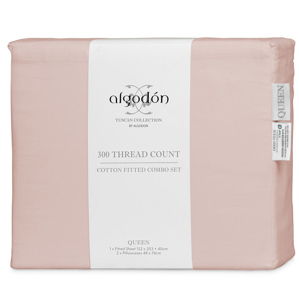 Algodon 300TC Cotton Fitted Combo Sheet Set